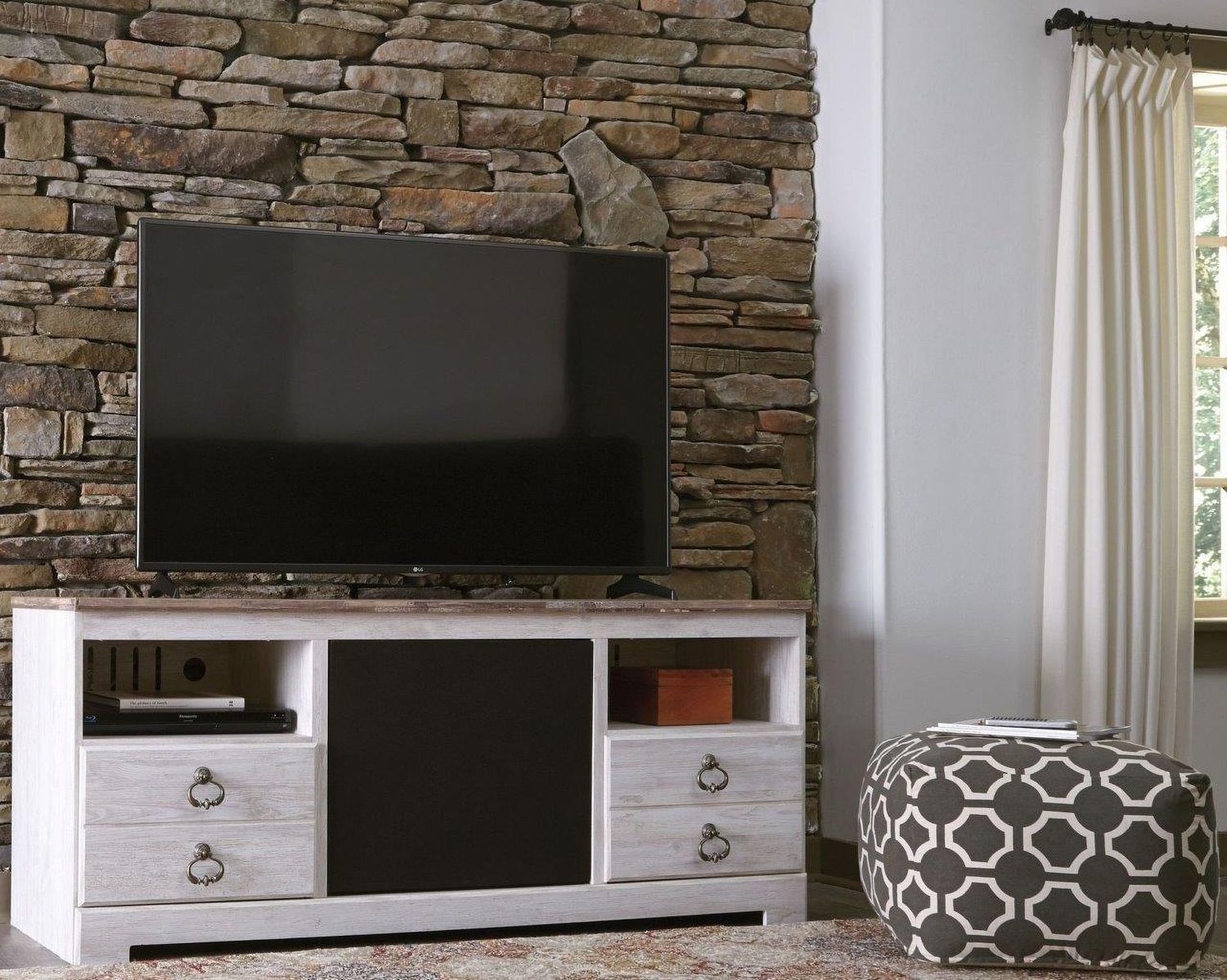 Willowton Whitewash Large TV Stand W26768