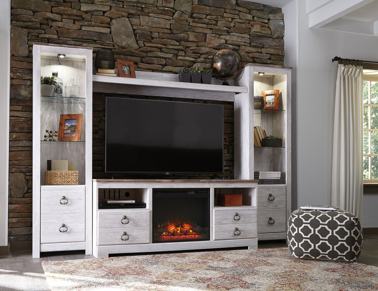 Willowton Whitewash Large TV Stand W26768
