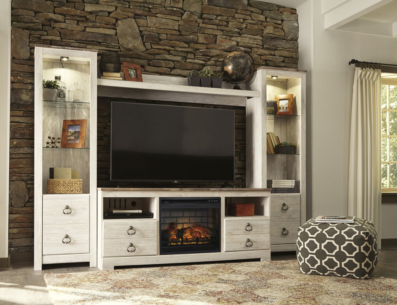 Willowton Whitewash Large TV Stand W26768