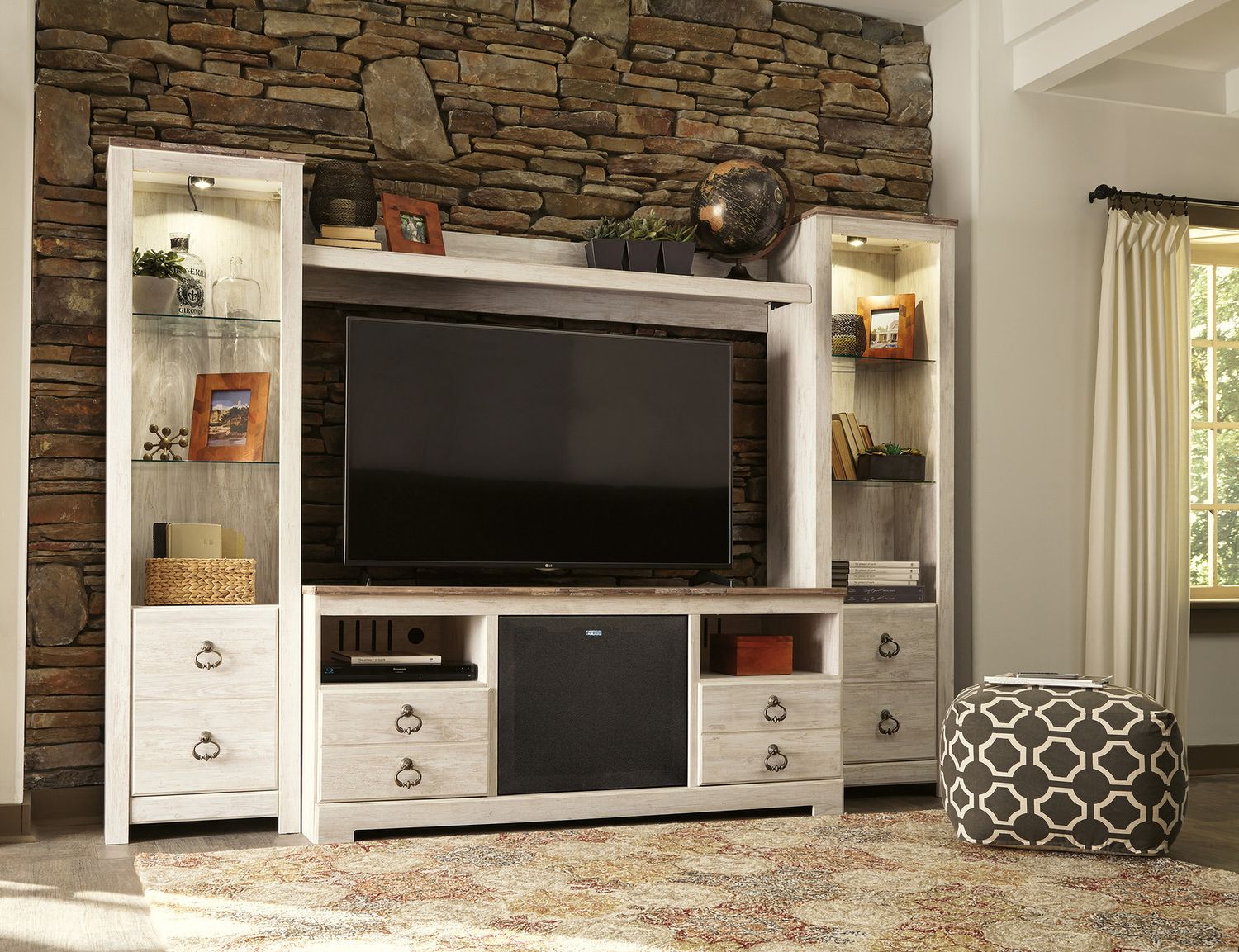 Willowton Whitewash Large TV Stand W26768