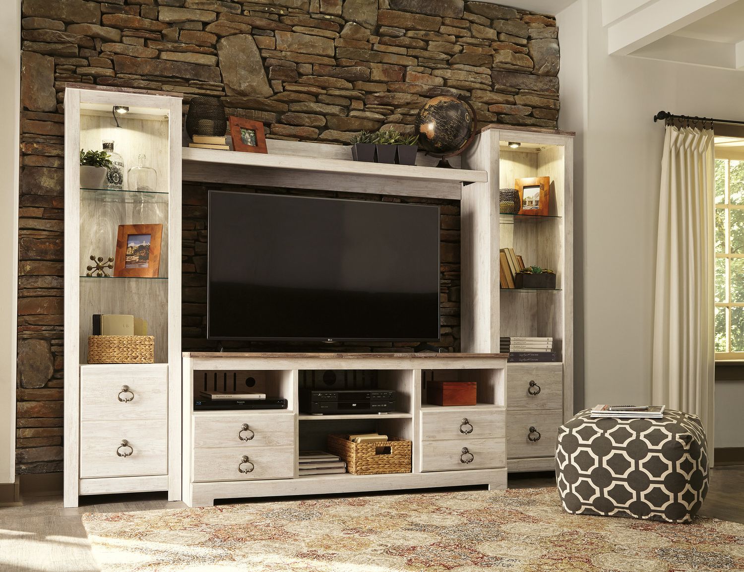 Willowton Whitewash Large TV Stand W26768