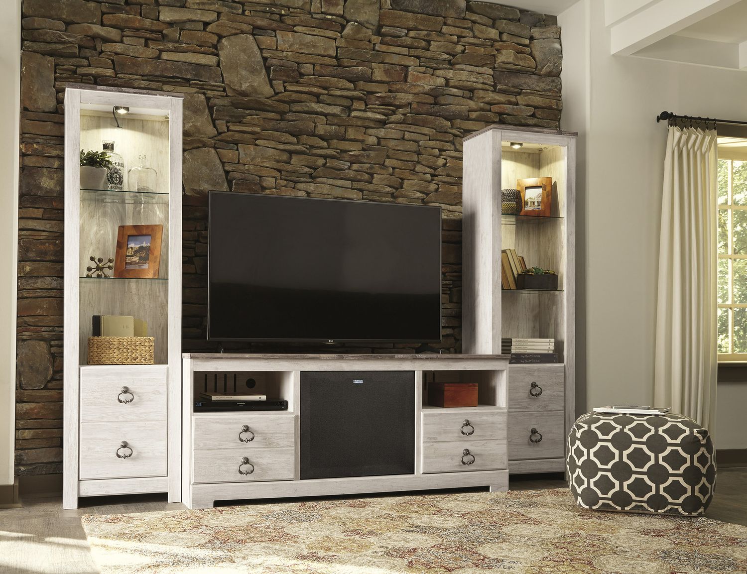 Willowton Whitewash Large TV Stand W26768