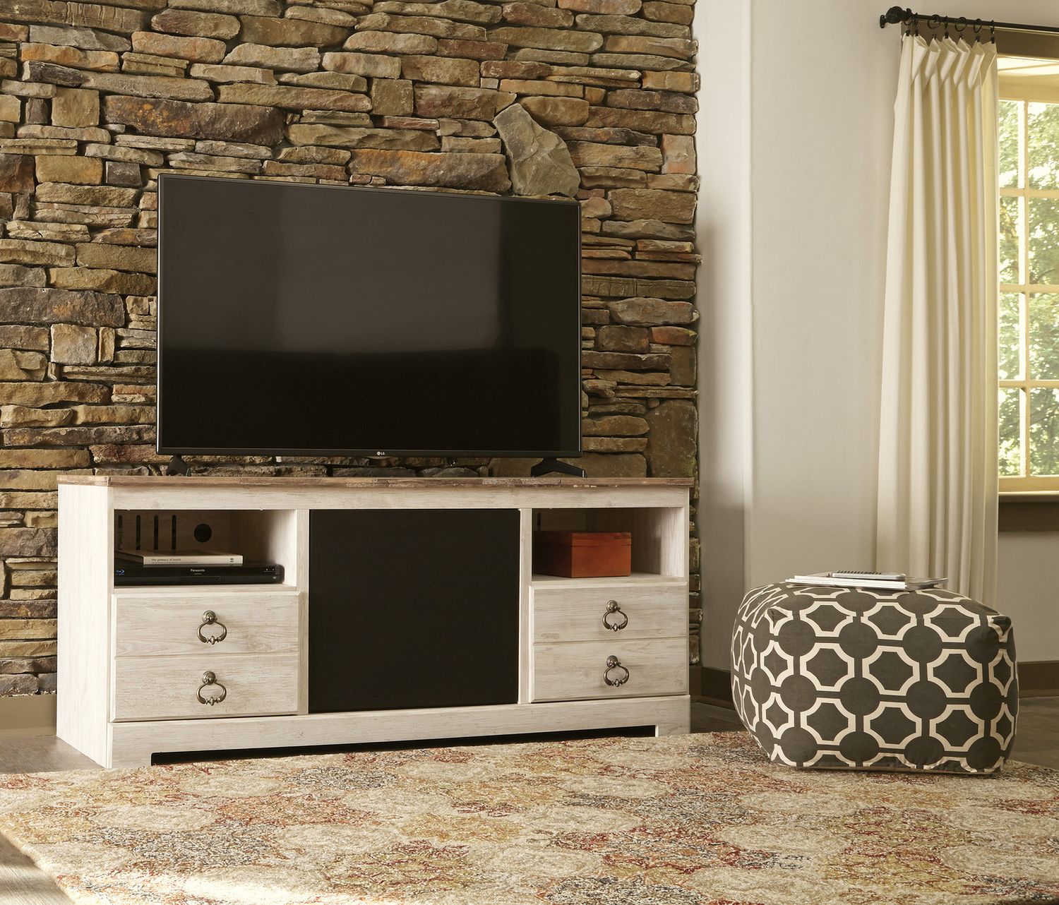 Willowton Whitewash Large TV Stand W26768