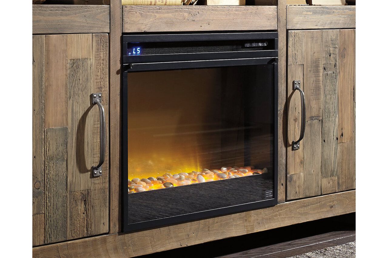 Willowton 64 Inch TV Stand with Electric Fireplace In Washed White W267W10