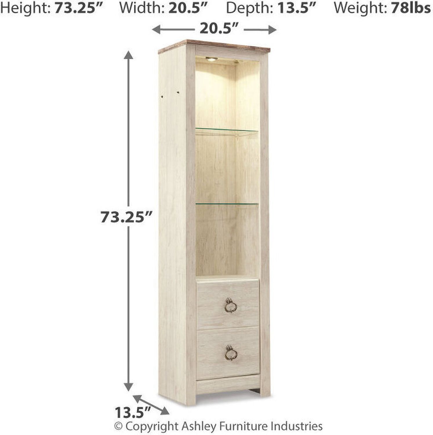 Willowton Whitewash Entertainment Wall W267W3