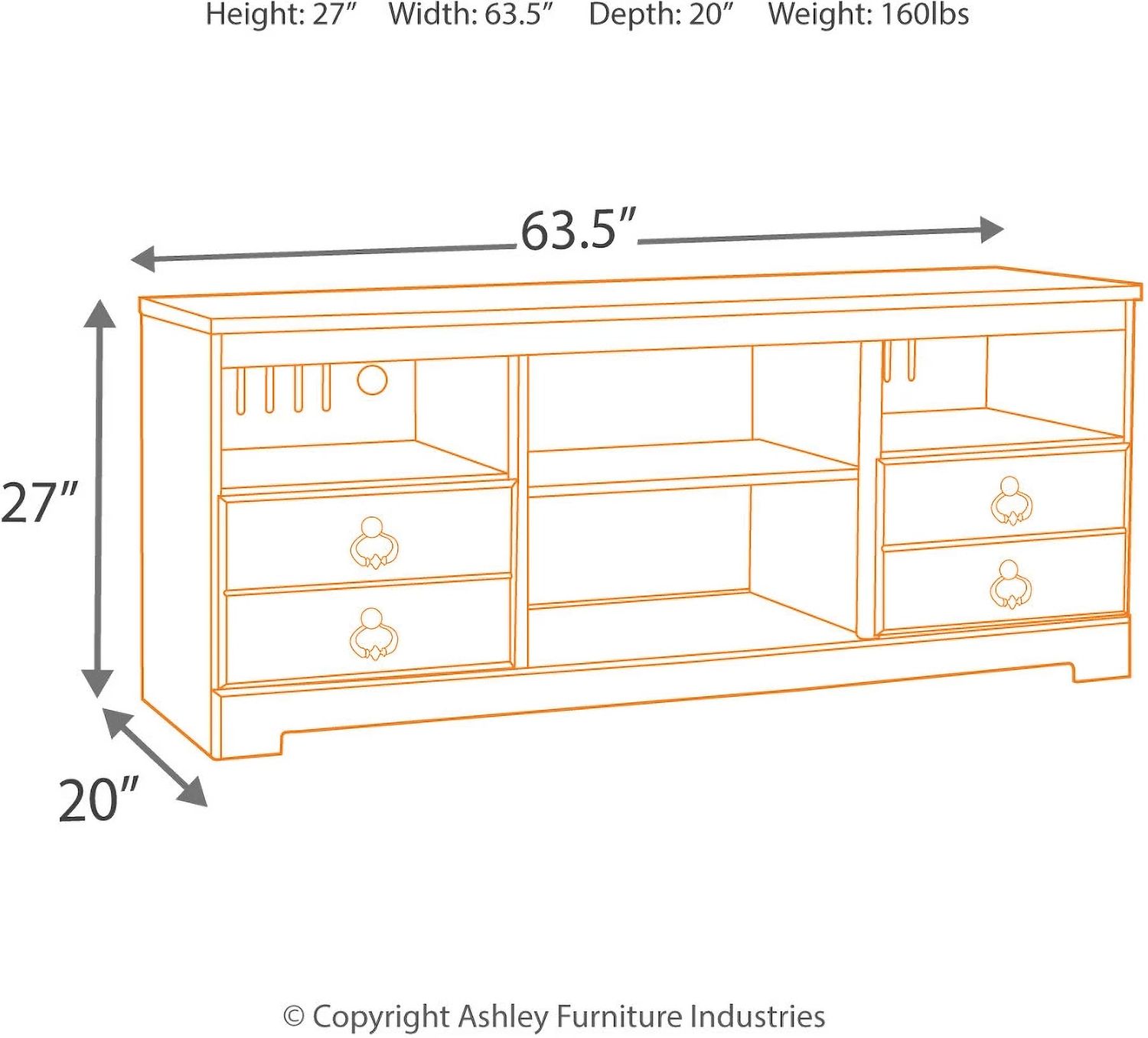 Willowton Whitewash 64" TV Stand with Electric Fireplace W267W8