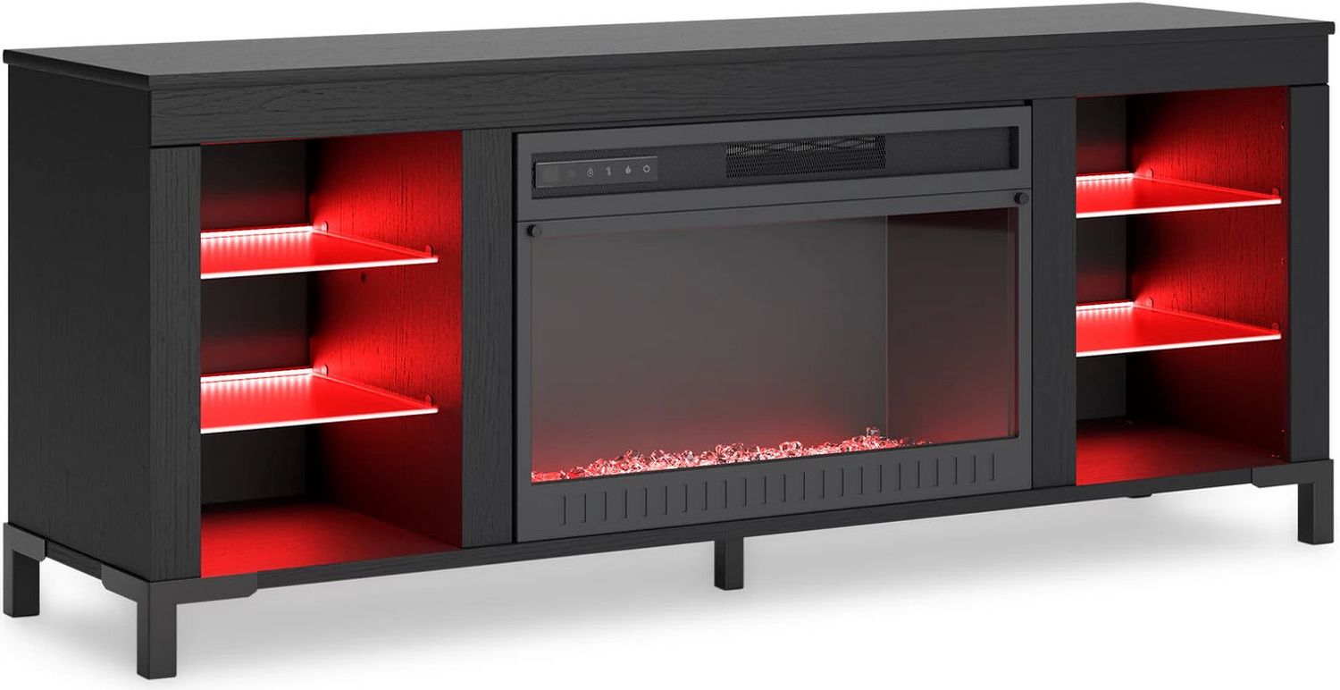 Cayberry 60 Inch TV Stand with Electric Fireplace In Black W2721168