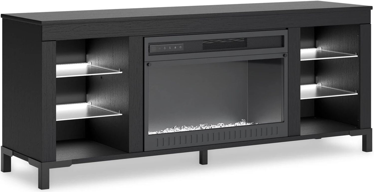 Cayberry 60 Inch TV Stand with Electric Fireplace In Black W2721168
