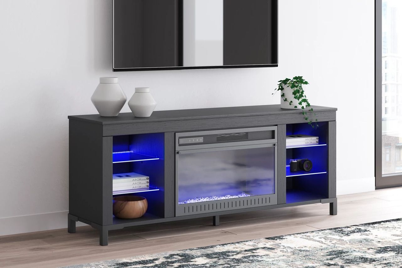 Cayberry 60 Inch TV Stand with Electric Fireplace In Black W2721168