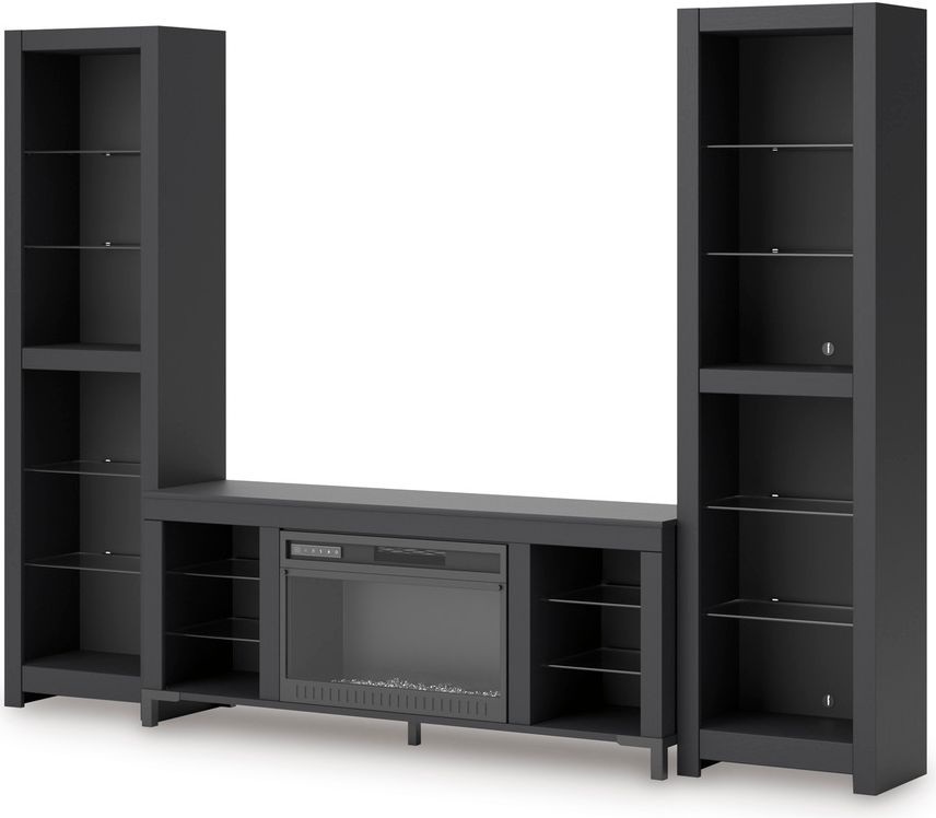Cayberry 60 Inch TV Stand with Electric Fireplace In Black W2721168