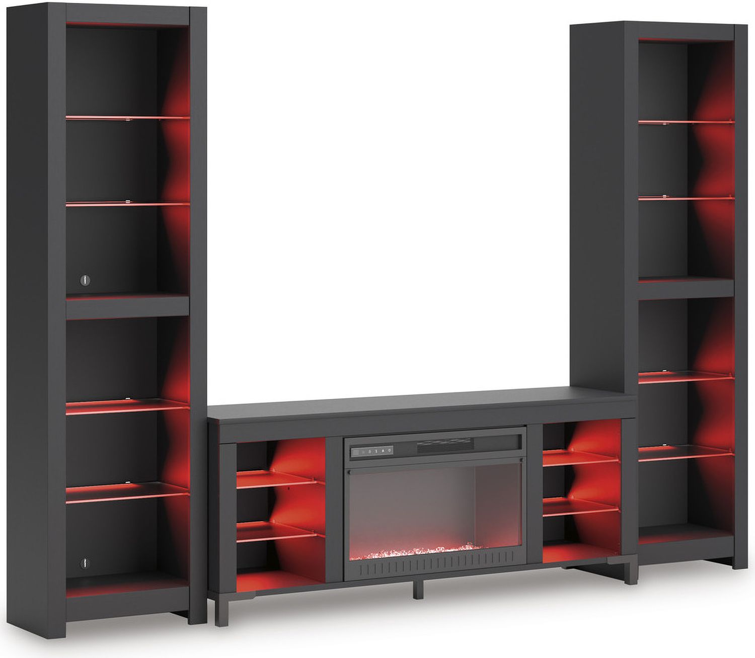 Cayberry 60 Inch TV Stand with Electric Fireplace In Black W2721168