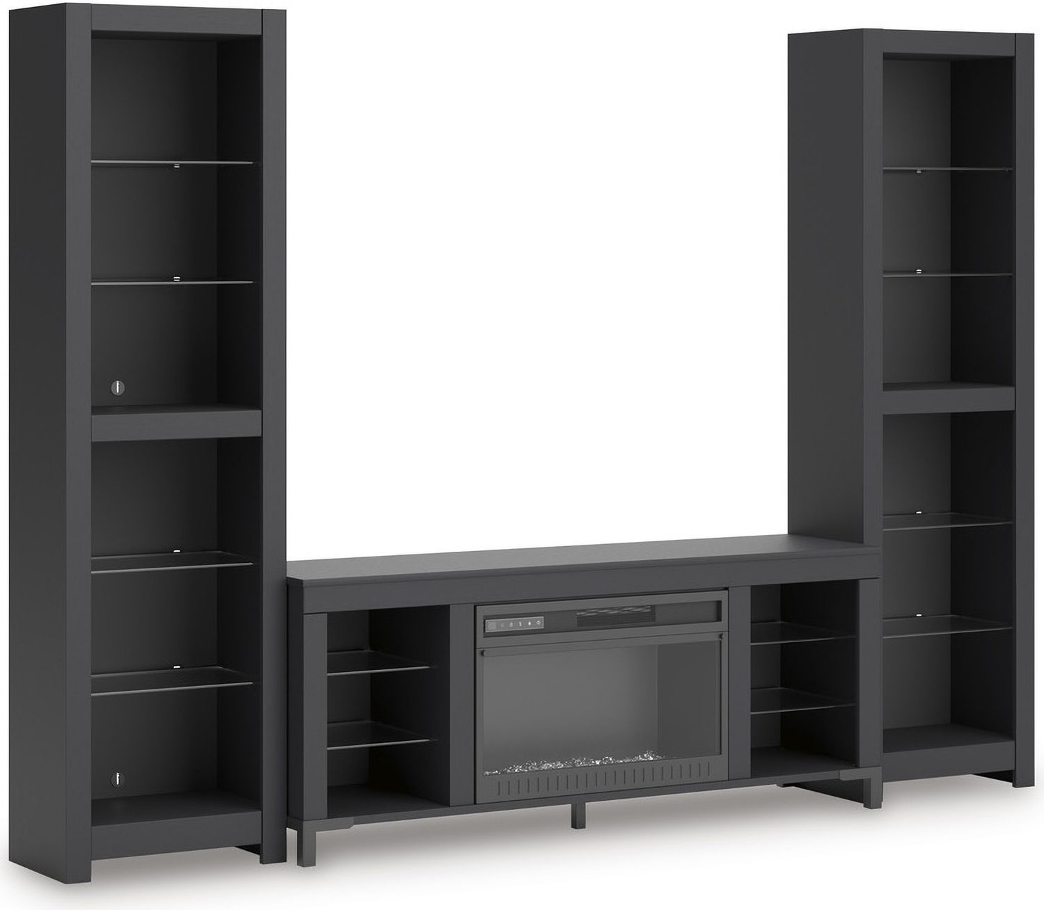 Cayberry 60 Inch TV Stand with Electric Fireplace In Black W2721168