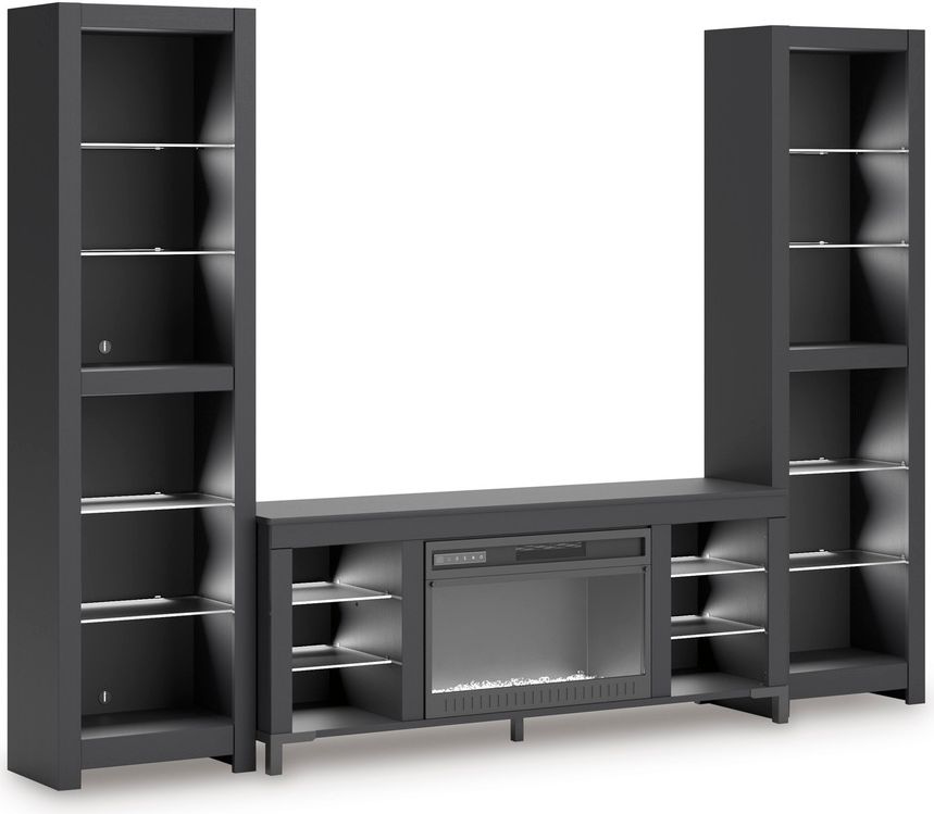 Cayberry 60 Inch TV Stand with Electric Fireplace In Black W2721168