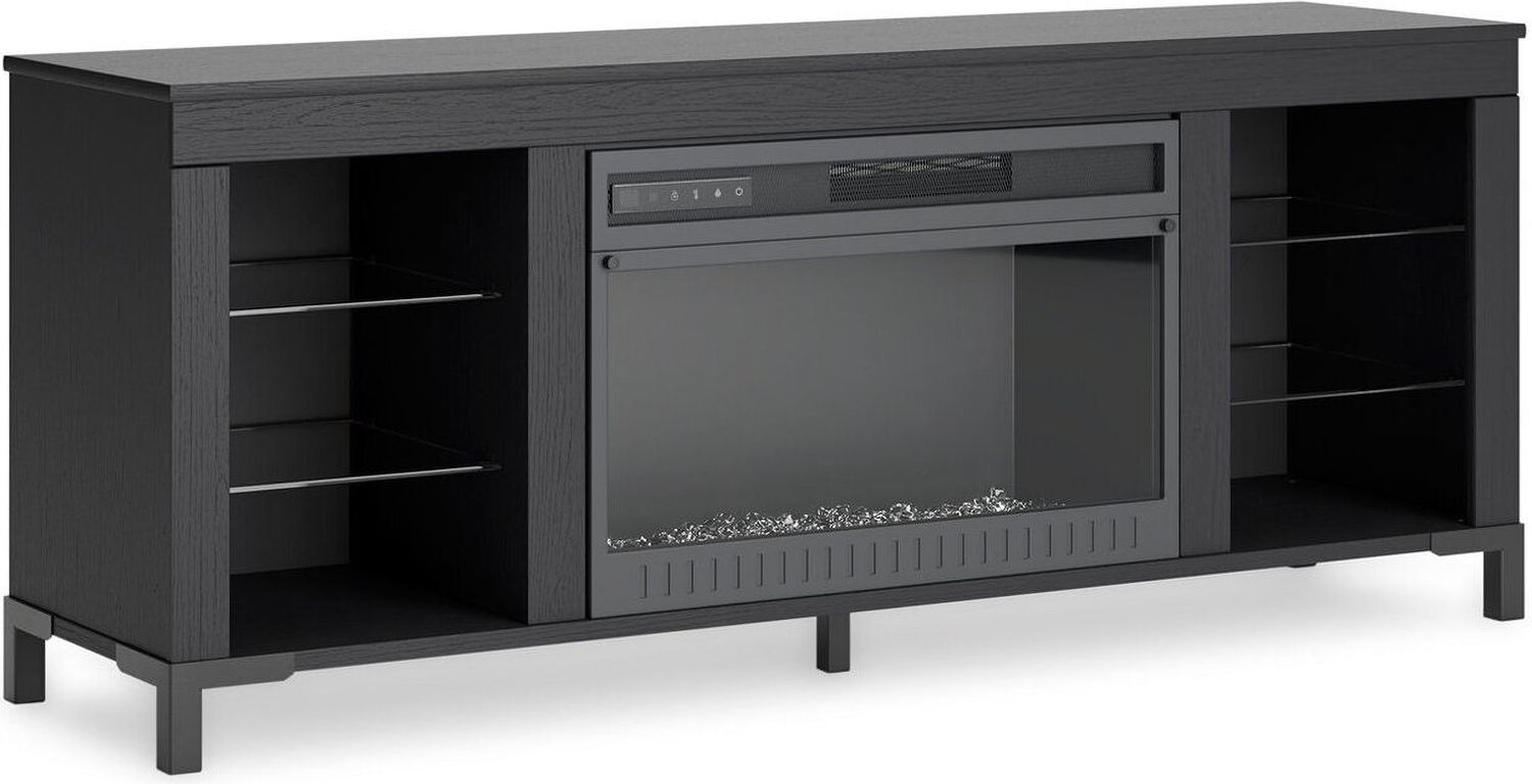 Cayberry 3-Piece Entertainment Center with Electric Fireplace In Black W2721W2