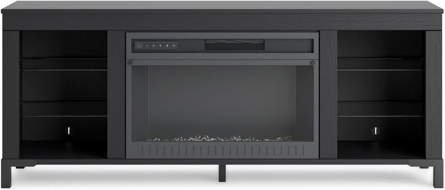 Cayberry 3-Piece Entertainment Center with Electric Fireplace In Black W2721W2