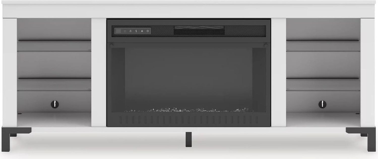Brollevi 60 Inch TV Stand with Electric Fireplace In White W2722168