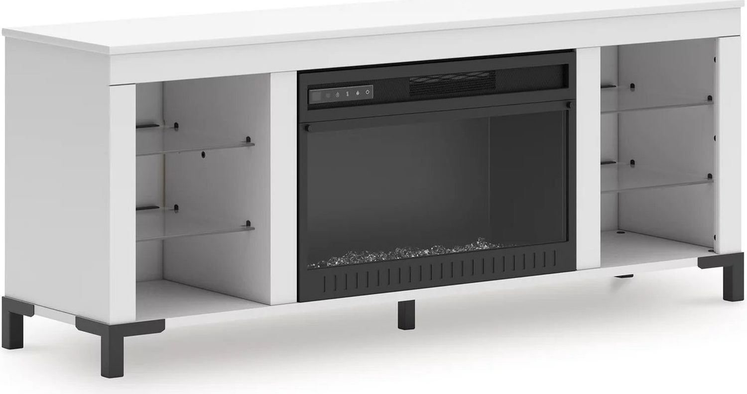 Brollevi 60 Inch TV Stand with Electric Fireplace In White W2722168