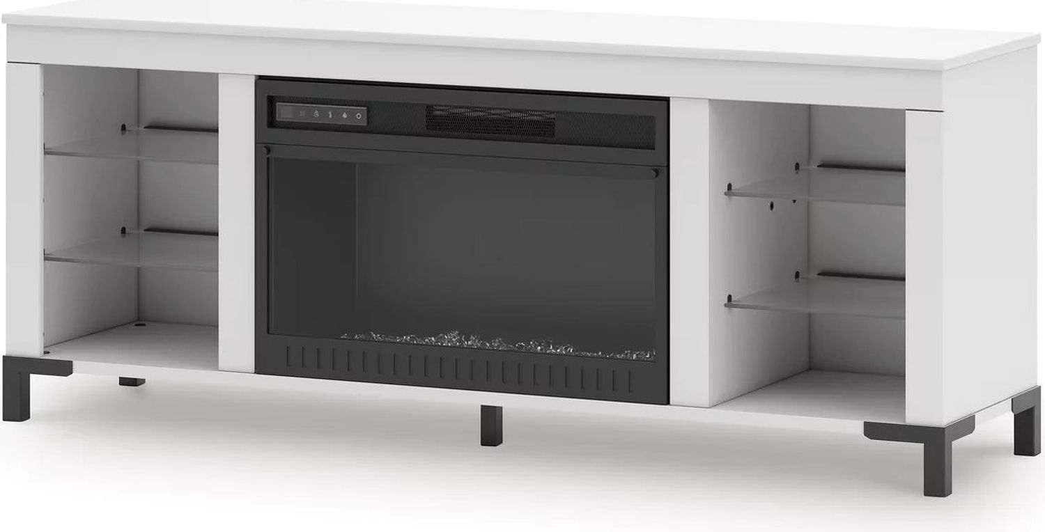 Brollevi 60 Inch TV Stand with Electric Fireplace In White W2722168