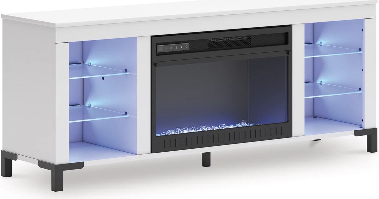 Brollevi 60 Inch TV Stand with Electric Fireplace In White W2722168