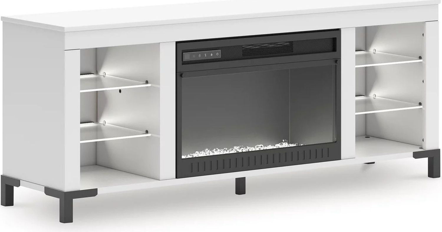 Brollevi 60 Inch TV Stand with Electric Fireplace In White W2722168