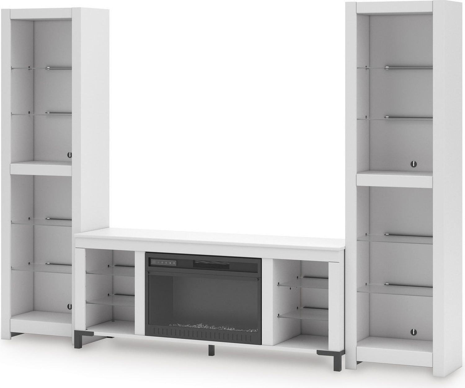 Brollevi 60 Inch TV Stand with Electric Fireplace In White W2722168