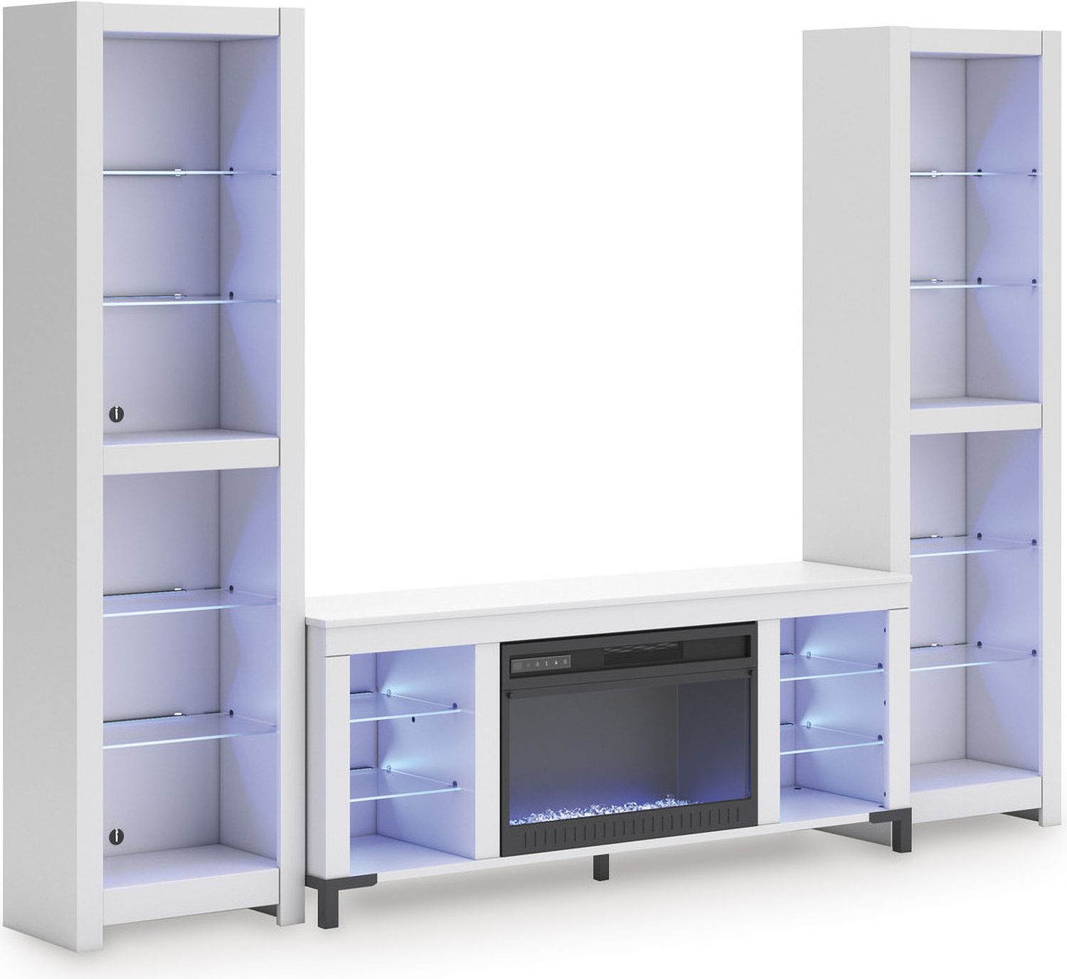 Brollevi 60 Inch TV Stand with Electric Fireplace In White W2722168