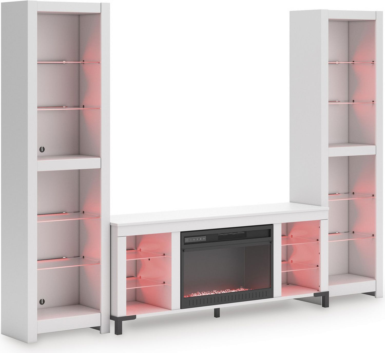 Brollevi 60 Inch TV Stand with Electric Fireplace In White W2722168