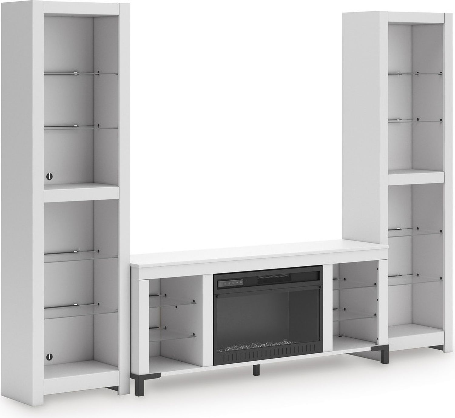 Brollevi 60 Inch TV Stand with Electric Fireplace In White W2722168