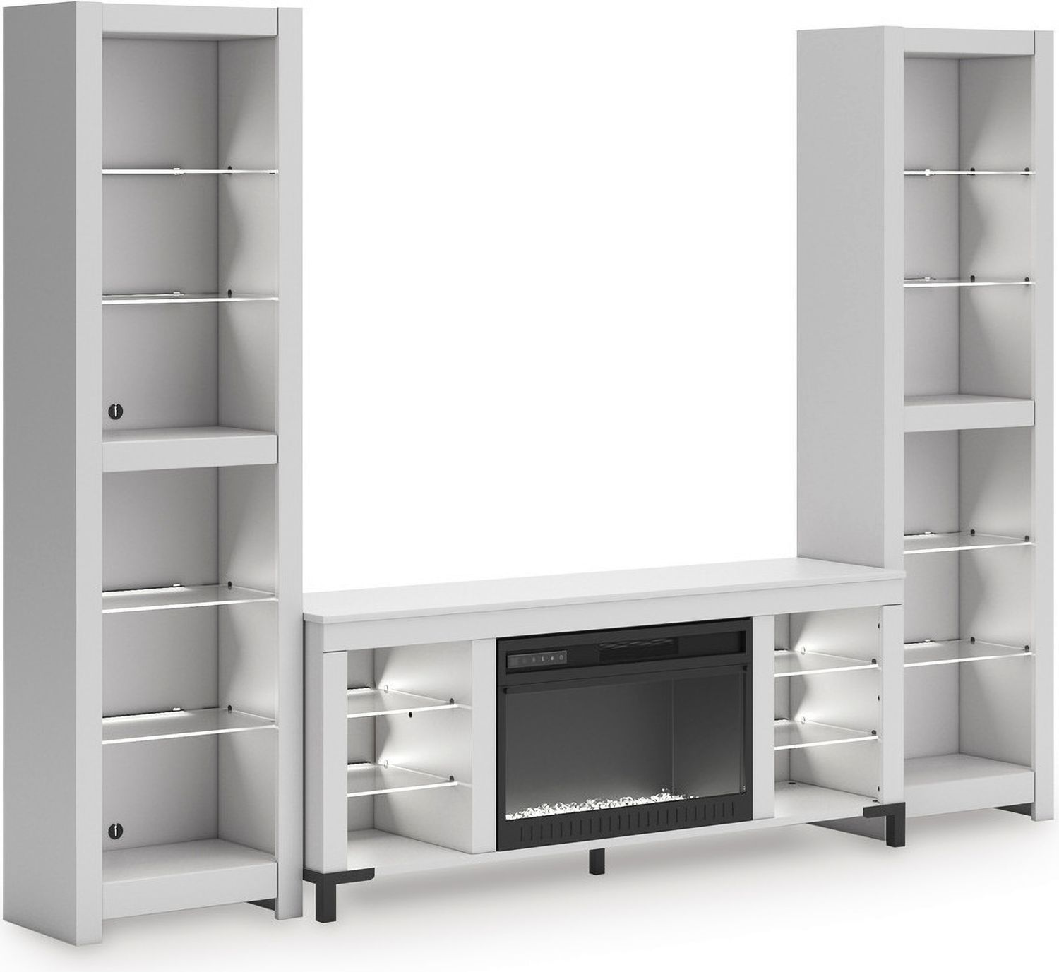 Brollevi 60 Inch TV Stand with Electric Fireplace In White W2722168