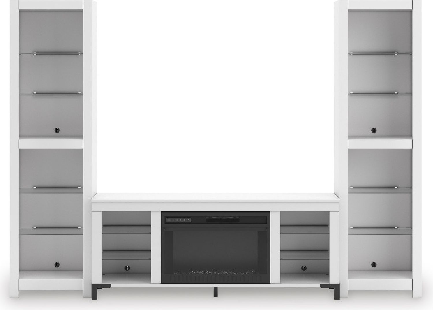 Brollevi 60 Inch TV Stand with Electric Fireplace In White W2722168