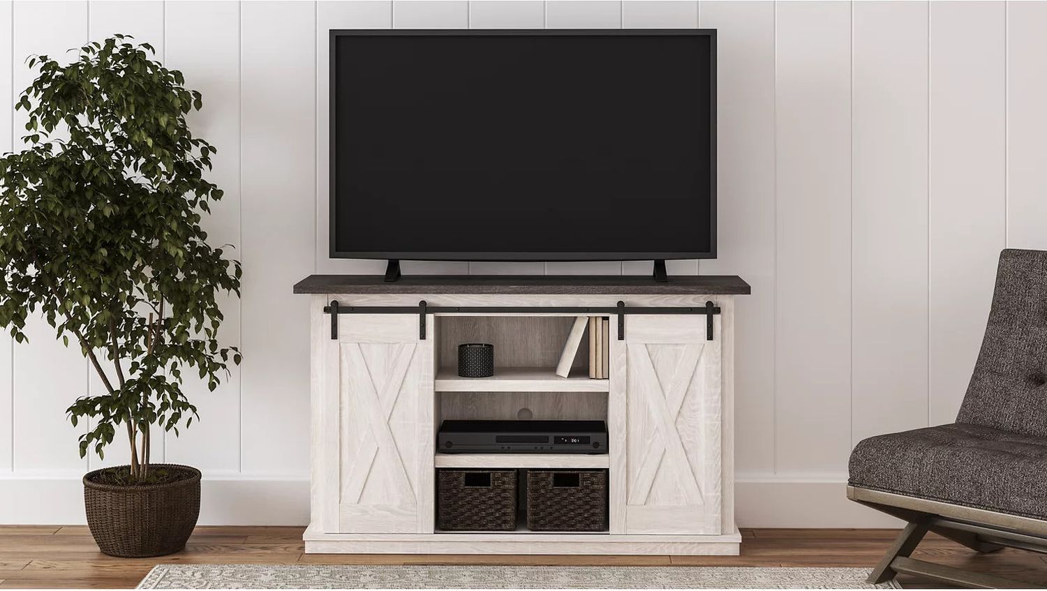Dorrinson Two Tone 54 Inch TV Stand W28748