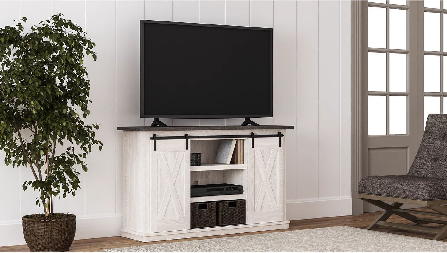 Dorrinson Two Tone 54 Inch TV Stand W28748