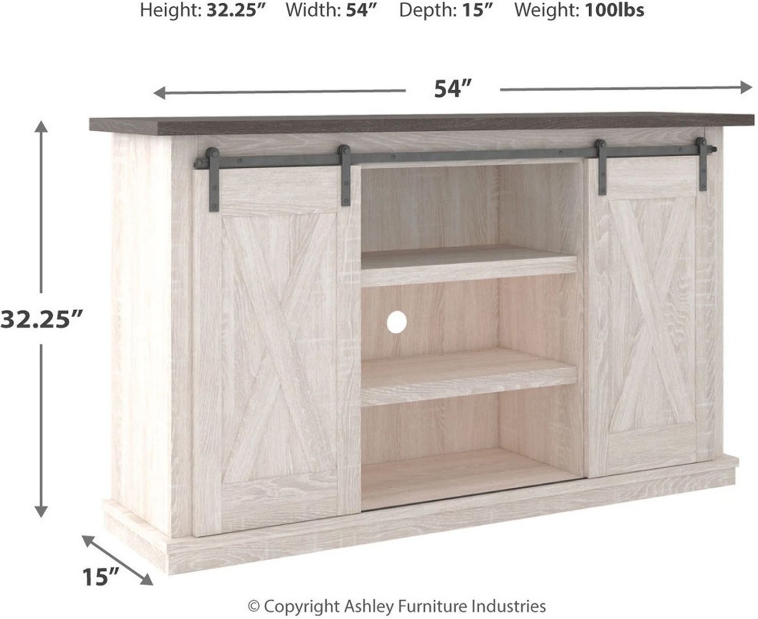 Dorrinson Two Tone 54 Inch TV Stand W28748