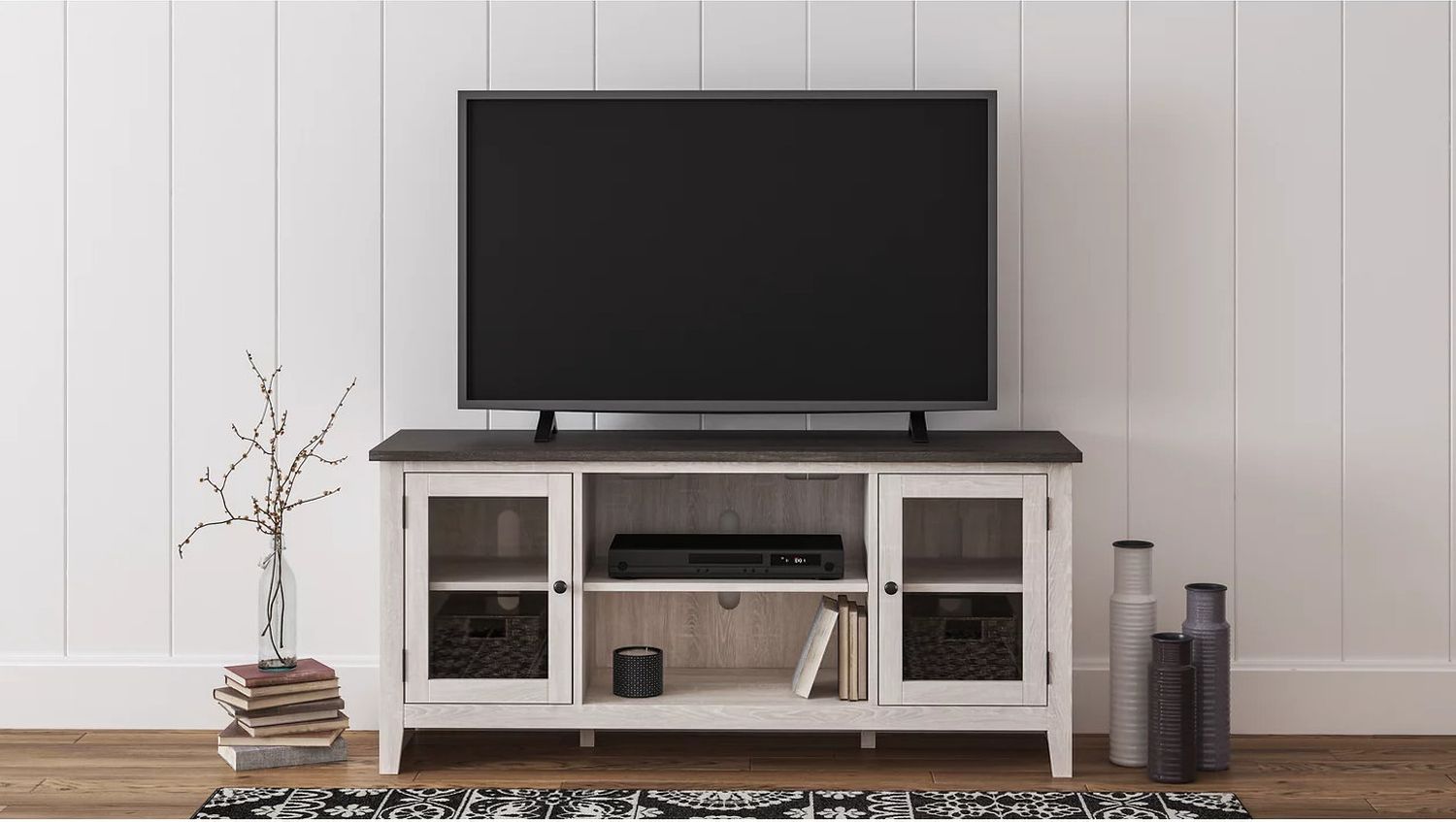 Dorrinson Two Tone 60 Inch TV Stand W28768