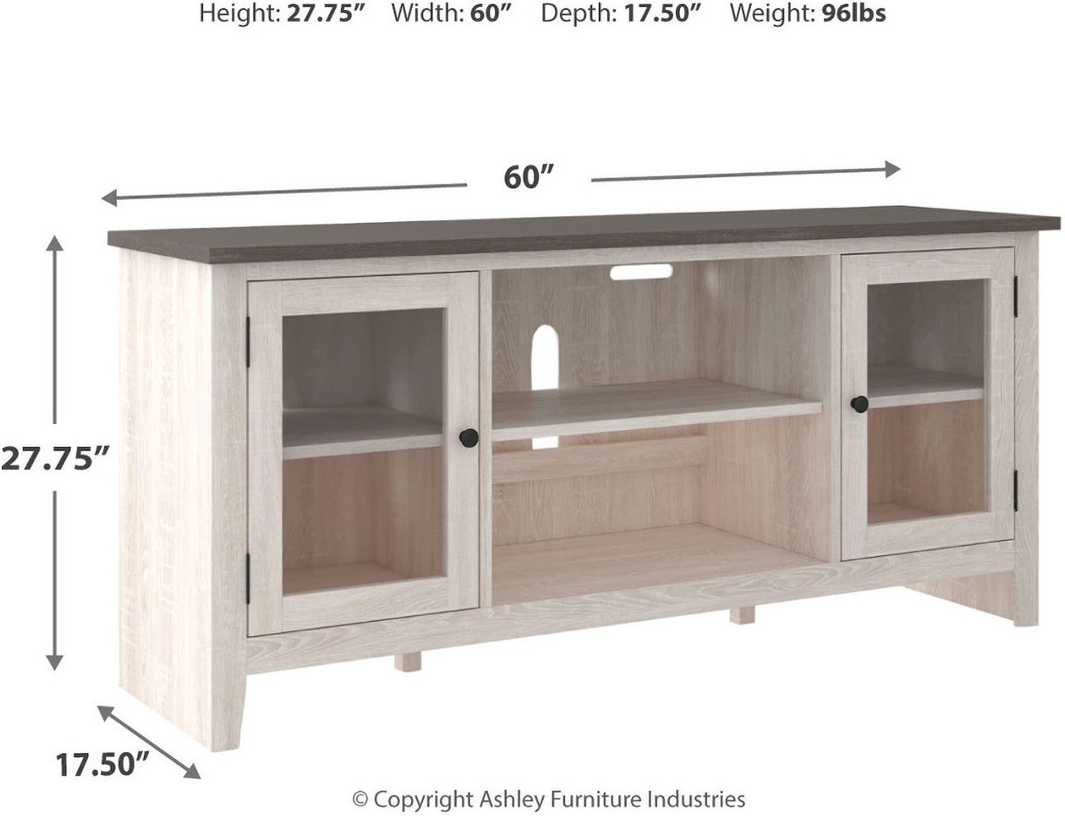 Dorrinson Two Tone 60 Inch TV Stand W28768