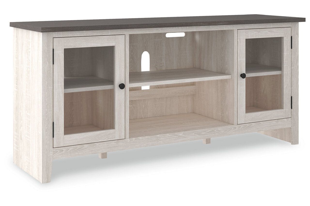 Dorrinson Two Tone 60 Inch TV Stand With Electric Fireplace W287W3