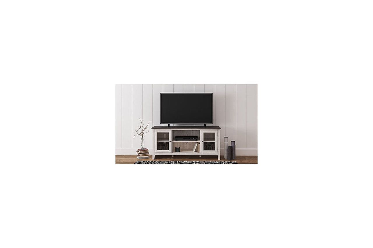Dorrinson Two Tone 60 Inch TV Stand With Electric Fireplace W287W3