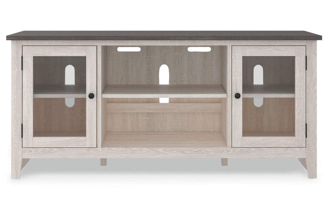 Dorrinson Two Tone 60 Inch TV Stand With Electric Fireplace W287W3