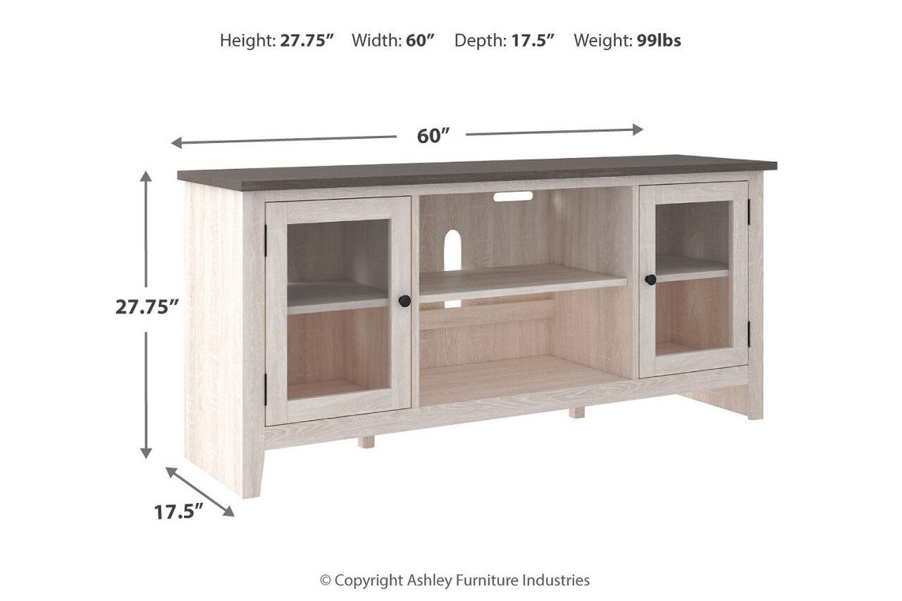 Dorrinson Two Tone 60 Inch TV Stand With Electric Fireplace W287W3