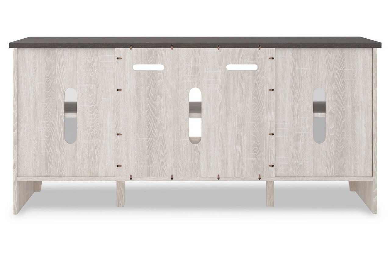 Dorrinson Two Tone 60 Inch TV Stand With Electric Fireplace W287W3