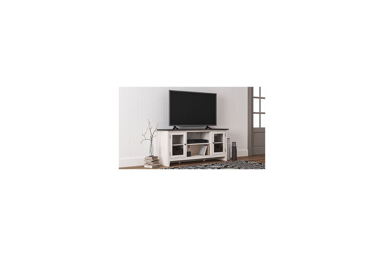 Dorrinson Two Tone 60 Inch TV Stand With Electric Fireplace W287W3