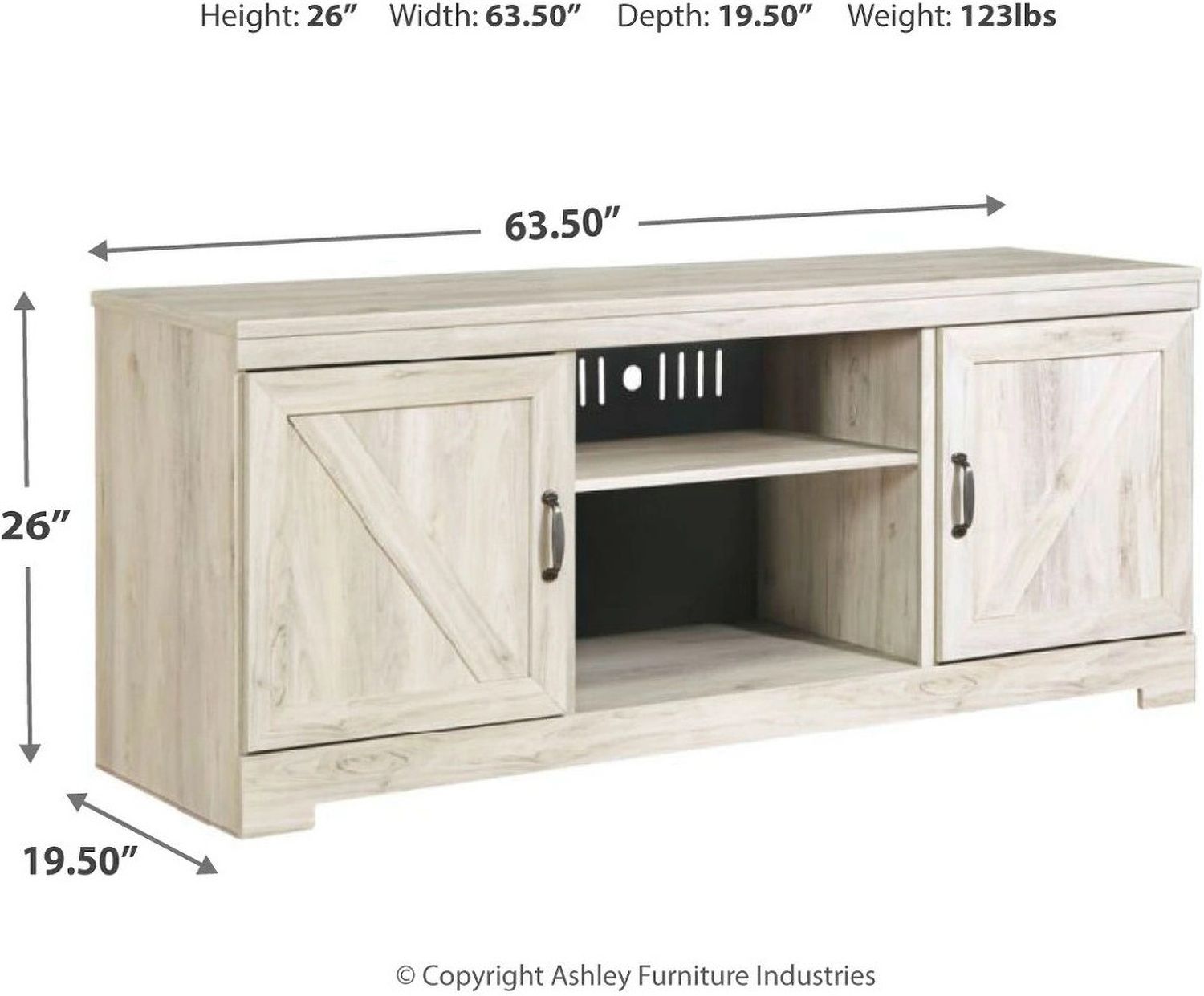 Bellaby Whitewash Similar To Ew0331-168 TV Stand W33168