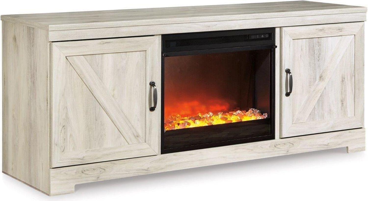 Bellaby 63" TV Stand with Fireplace In White Wash W331W4