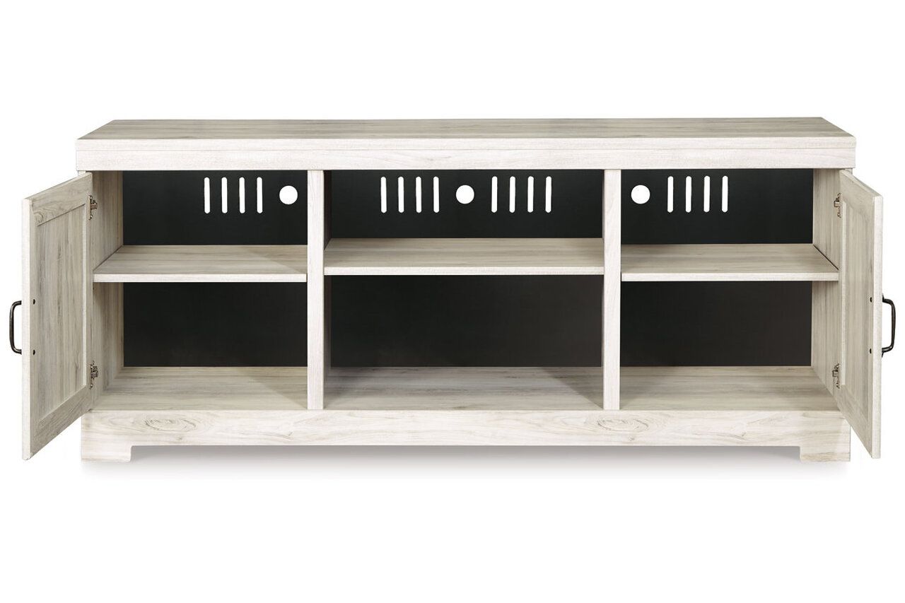 Bellaby 4-Piece Entertainment Center with Fireplace In White Wash W331W5