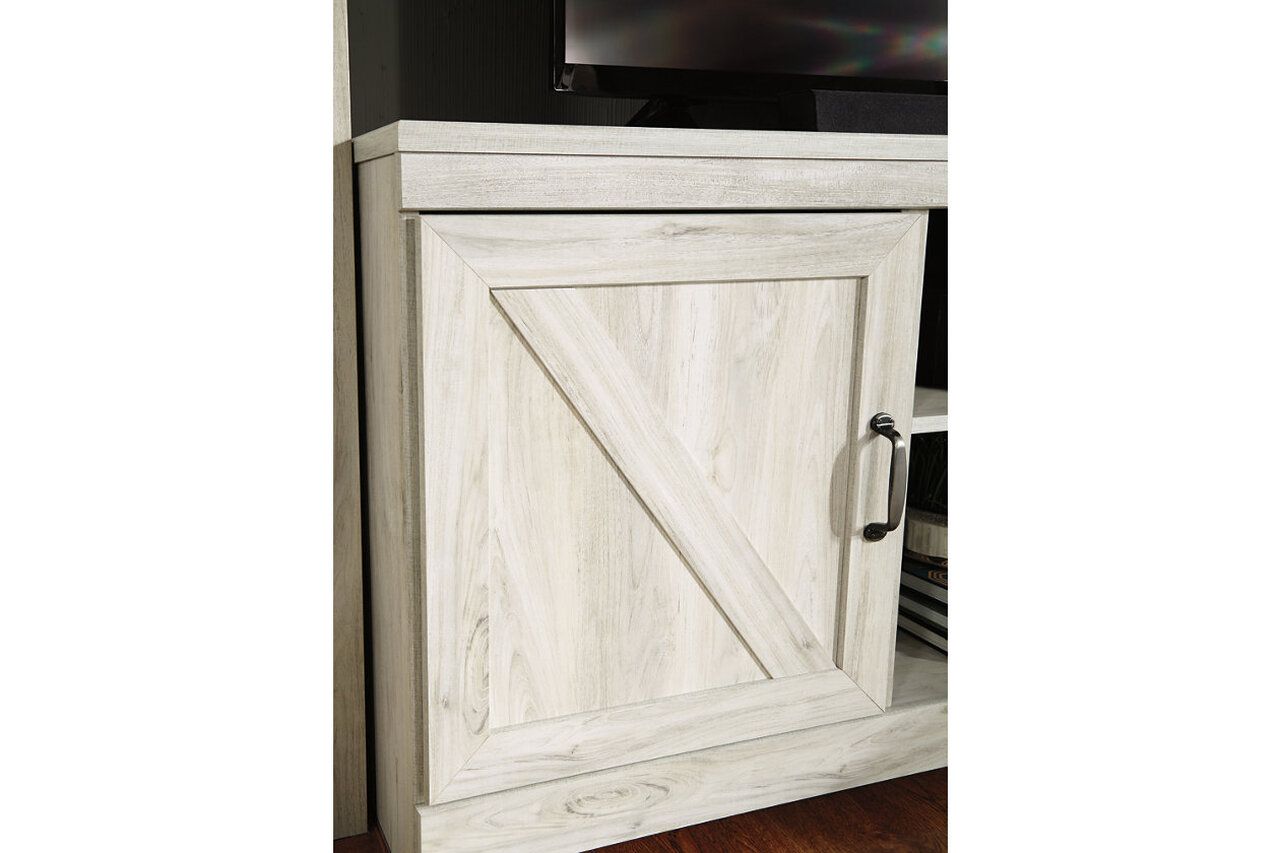 Bellaby 4-Piece Entertainment Center with Fireplace In White Wash W331W5