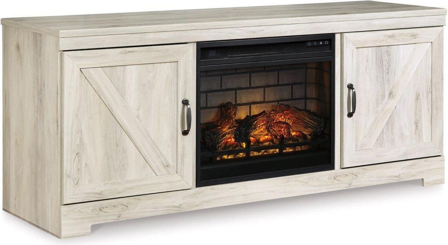 Bellaby 63" TV Stand with Electric Fireplace In White Wash W331W9
