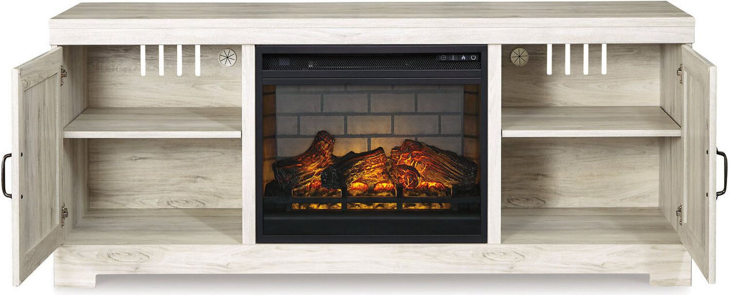 Bellaby 63" TV Stand with Electric Fireplace In White Wash W331W9