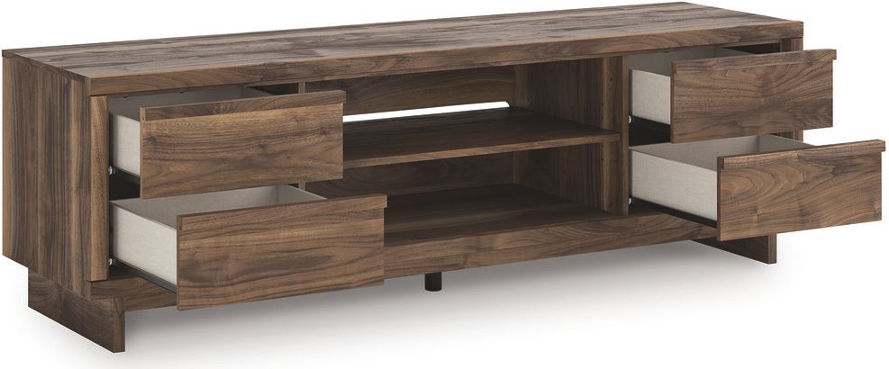 Zadilyn 72 Inch TV Stand with Electric Fireplace In Brown W3367W1
