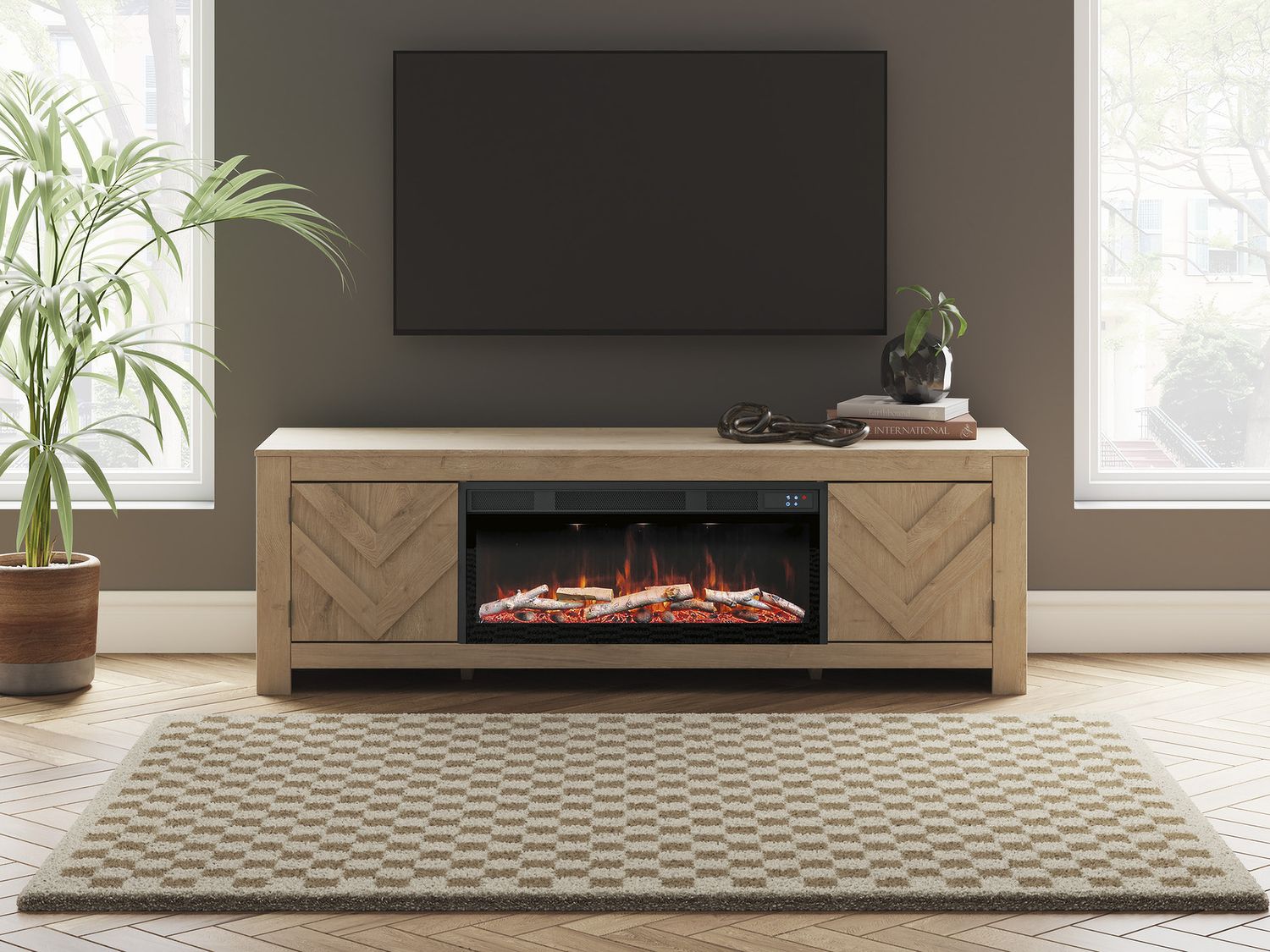 Cayboni 71 Inch TV Stand In Tan W378768