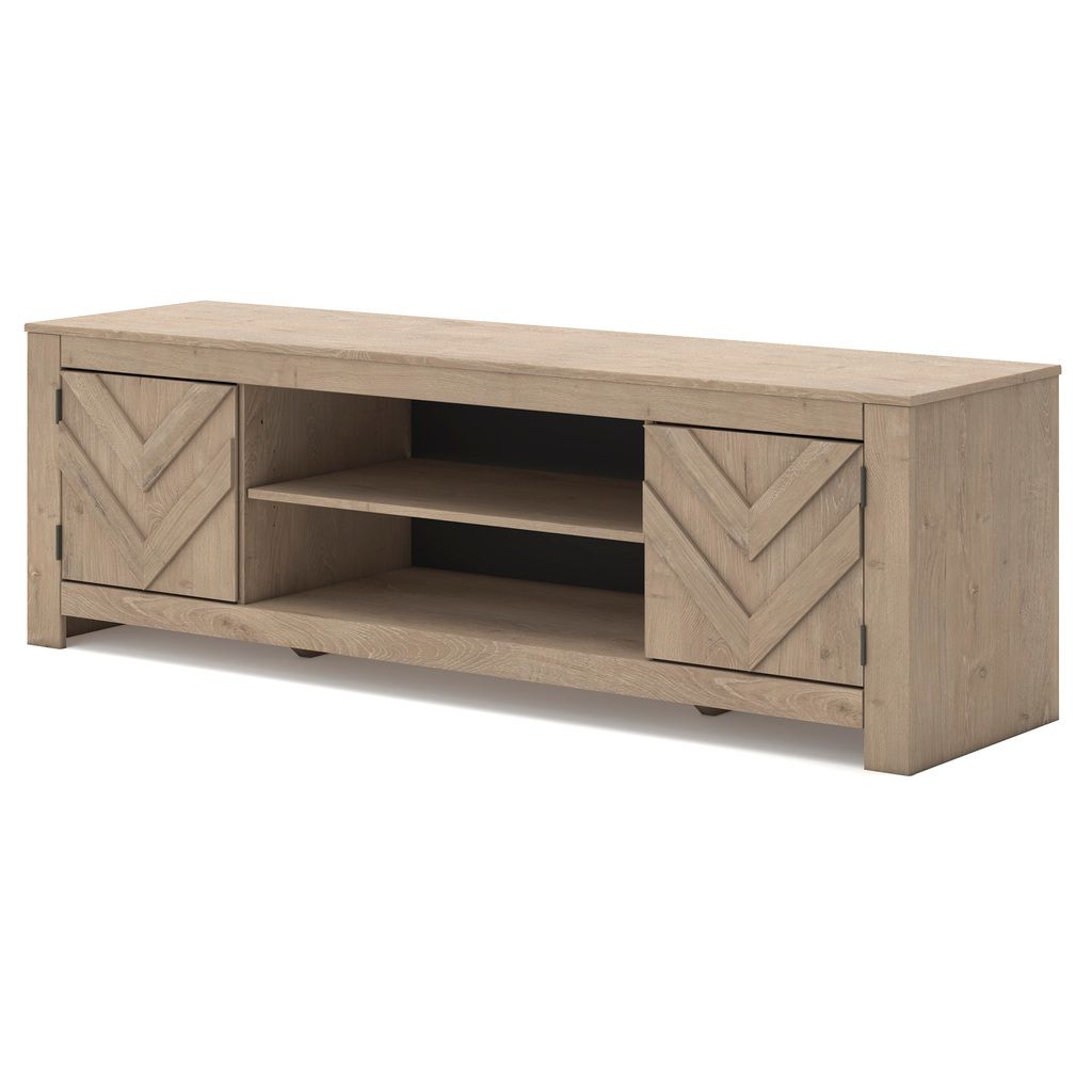 Cayboni 71 Inch TV Stand with Electric Fireplace In Tan W3787W1